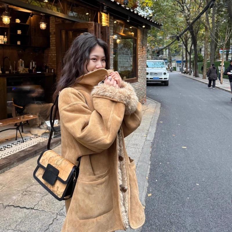 Winter Warm Women  Jacket Loose  Fleece Lined Thick Coat Outerwear