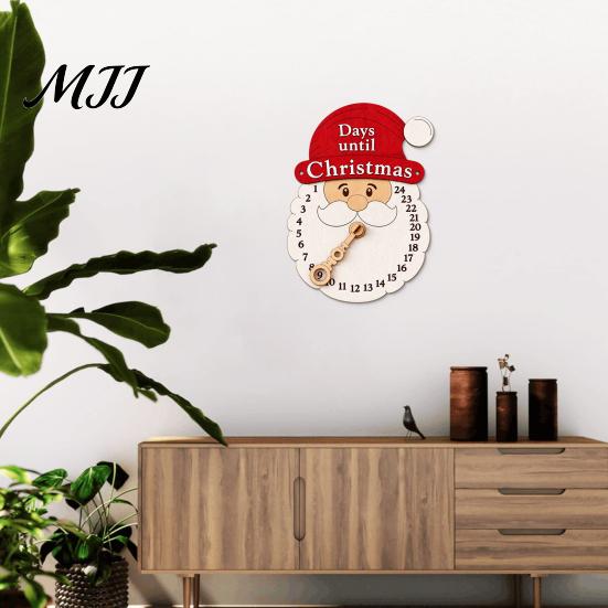 Christmas Countdown Timer Advent Calendar Wooden Hanging Sign, 24 Days Welcome Sign with Rope, Holiday Home Decor Santa Decorations For Living