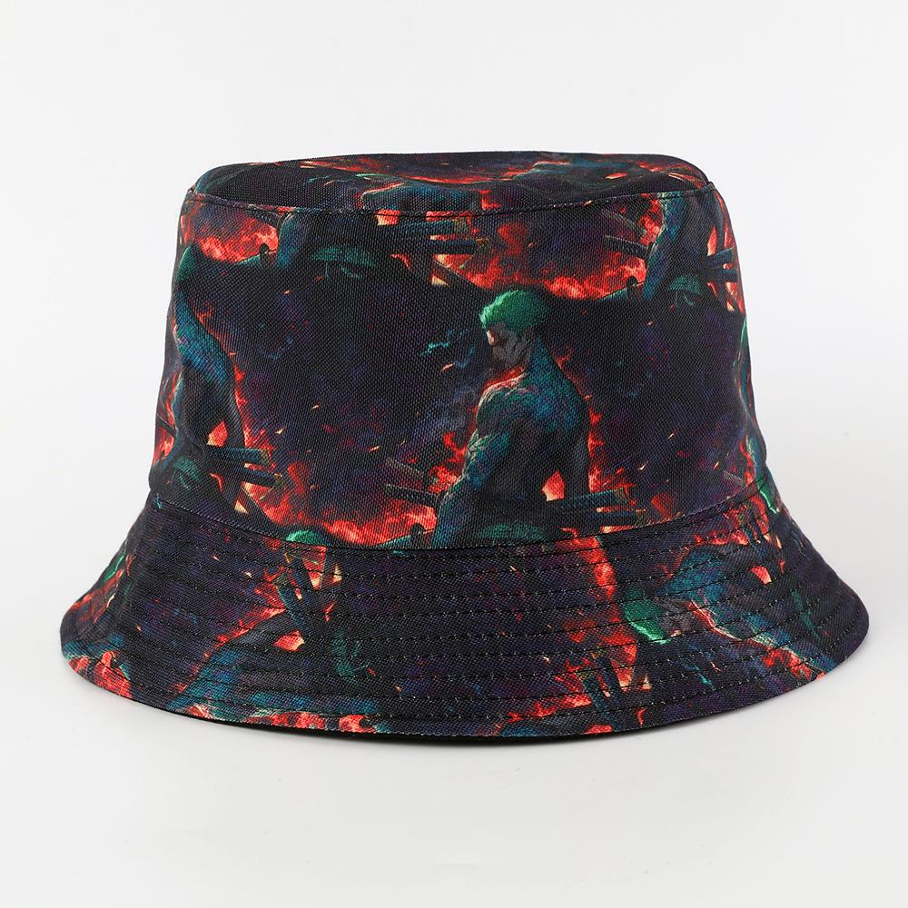 One Piece Anime Luffy Block for Men and Women, One Piece Outdoor Sun Protection Versatile Pot Hat, Printed Bucket Hat