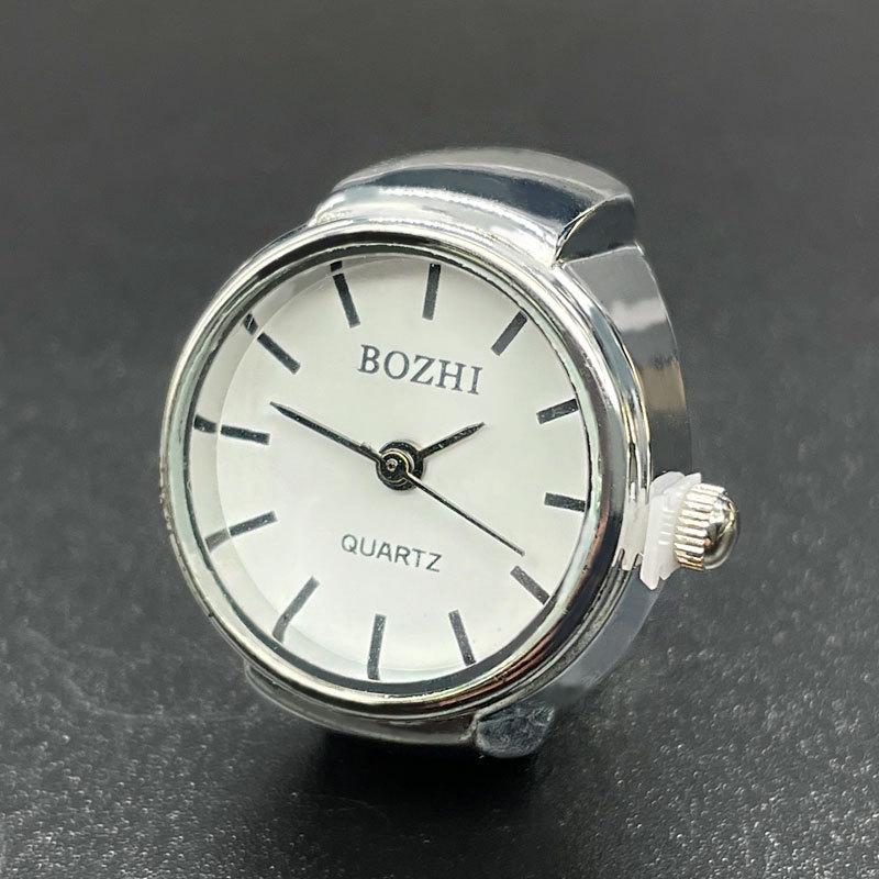 Anillos romanos de moda, reloj vintage, anillo de dedo, novedad, reloj de esfera redonda, anillos, joyería, regalo para mujeres y hombres, anillo de pareja