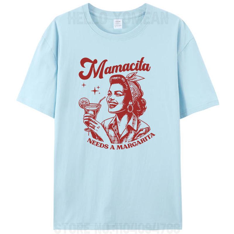 

Funny Mamacita Needs A Margarita Meme T-Shirt Cotton Tops Tees Women Clothing Oversized Unisex Streetwear 4XL