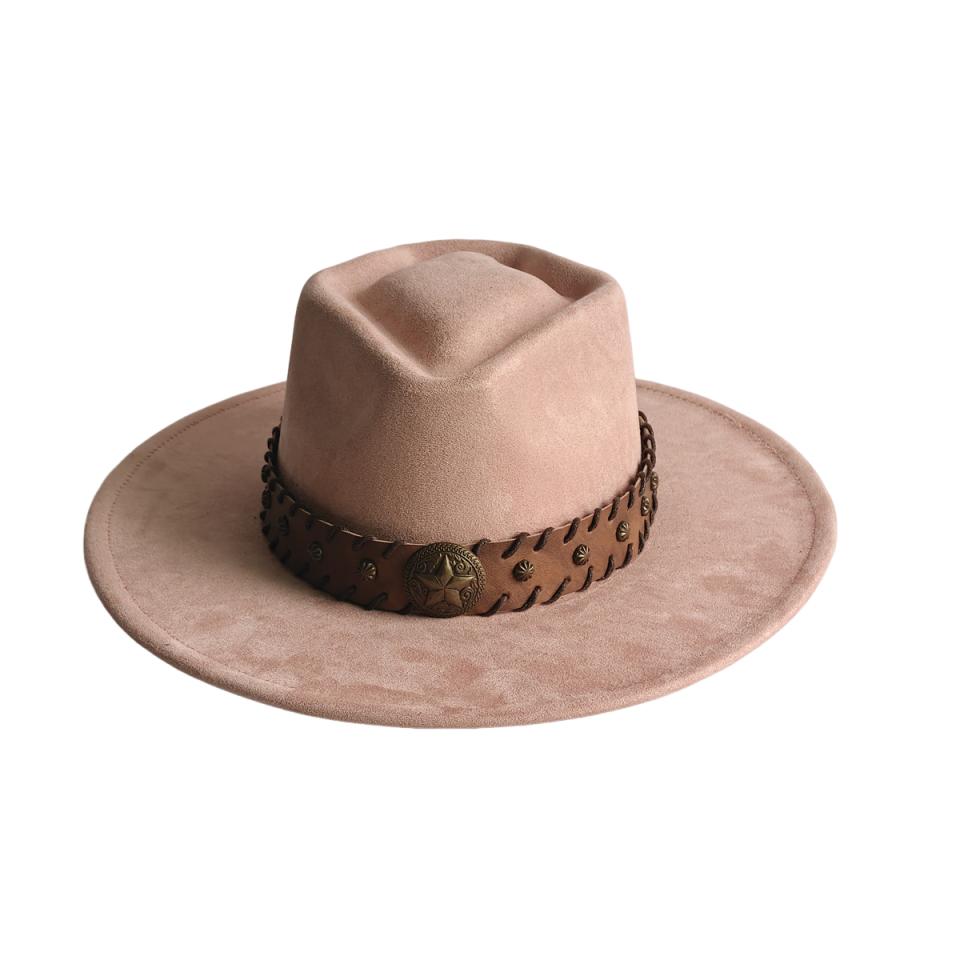 Retro Arrow Top Vegan Suede Hat 9cm Wide Brim Fedora Hat for Women Men Suitable for Pyrography Painting Gifts Party Etc