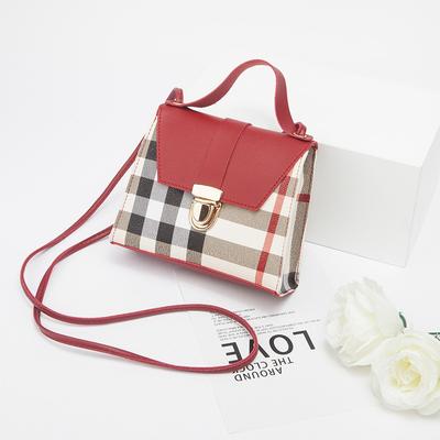 Handheld Women's Bag Guangzhou Women's Bag Plaid Shoulder Messenger Small Bag