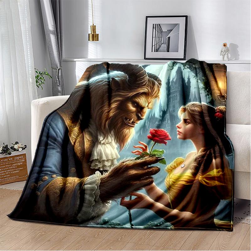 29 Style Cartoon Beauty and The Beast Soft Flannel Blanket for Bed Bedroom Sofa Picnic,Throw Blanket for Outdoors Leisure Kid 3D 75x90cm