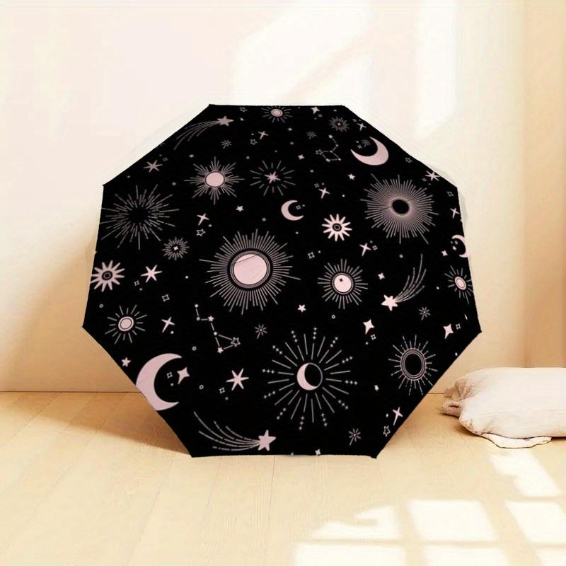 1PC MoonStars Pattern Design Umbrella,Compact Umbrella, All Season, Travel, One Touch Auto Open and Close,Christmas Gift