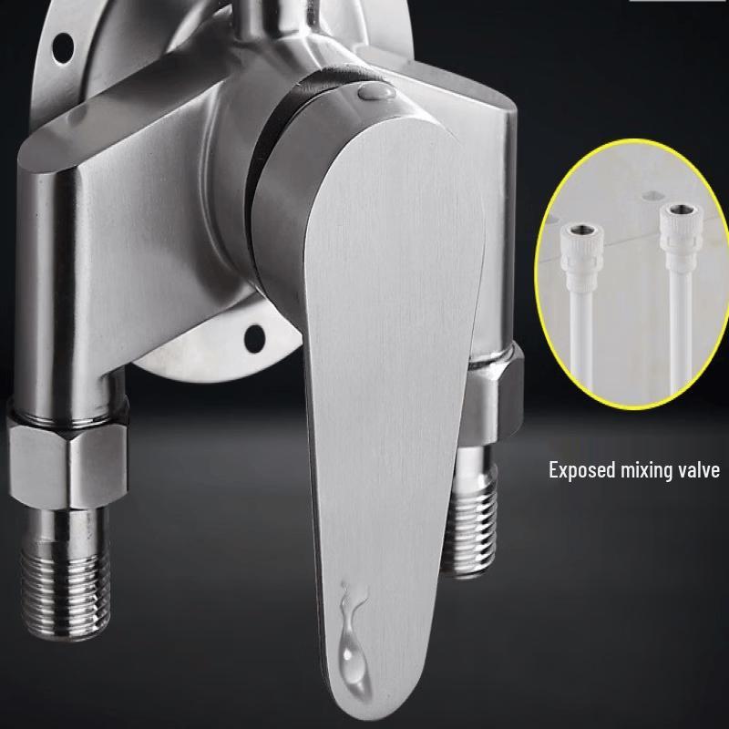 TLXT Triangle Surface Mount Double Outlet Shower Mixer