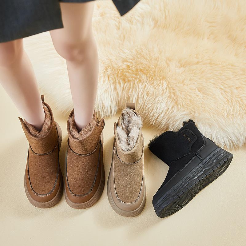 Velvet High Top Snow Boots for Women 2024 Winter New Student Ins Korean Version Warm Casual Shoes Cotton Shoes