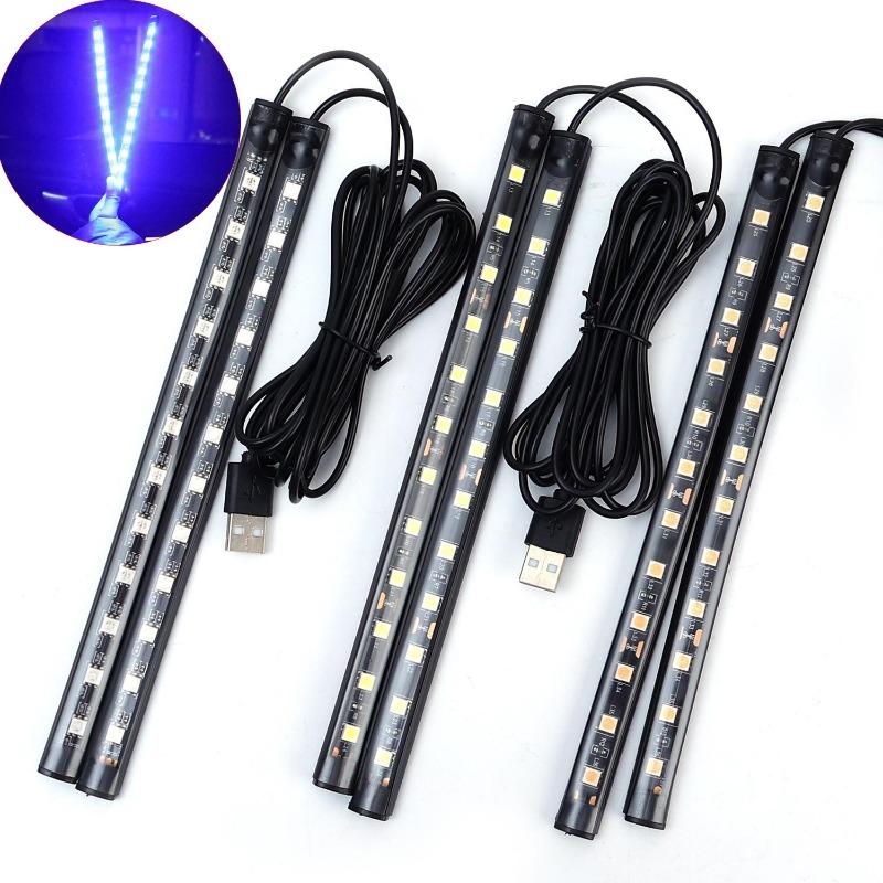 USB Auto Ambientebeleuchtung 1-zu-2 Mehrfarbige LED Innenraum Stimmungslicht Kit für Fußraum Armaturenbrett Plug Play Dekorative Beleuchtung für SUV
