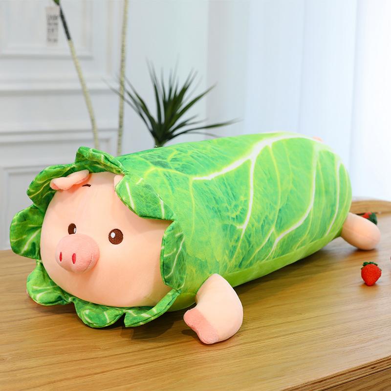 

Plush Pig Cabbage Toy Cartoon Animal Doll Room Decoration Long Pillow Kid Gift 70CM