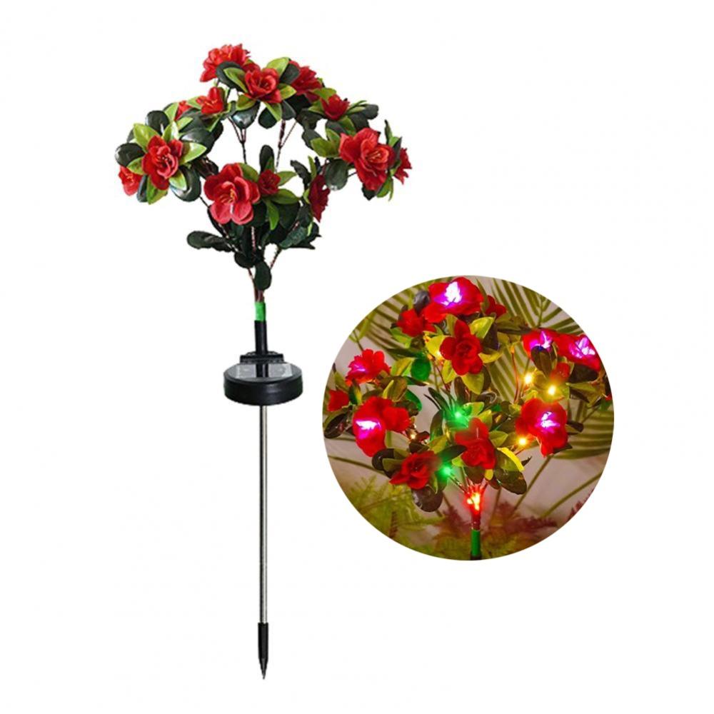 

Colorful Solar Powered Azalea Lamp Waterproof Garden Floor Lamp Landscape Lawn Lamp Outdoor Use Red Colorful Light