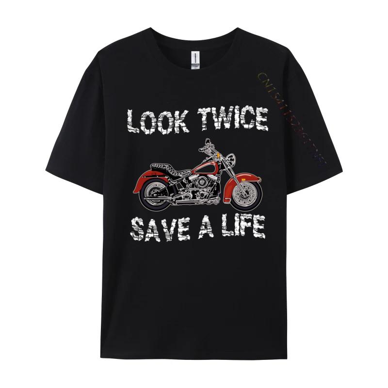Look Twice Save A Life Motorcycle Bike Safety Fitted Limited Edition 1974 Tshirts Autumn Tees For Unisex TeeShirts Fitness Tight