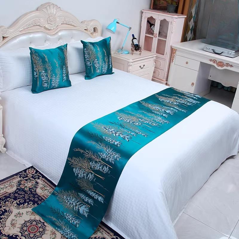 

1pcs Light Luxury Fashionable Bed End Towel European Bed Flag Hotel Home Bedding Dustproof Decorative Foot Mat Splicing Fabric Pillowcase None Core pillow cover 50x50cm 1pcs