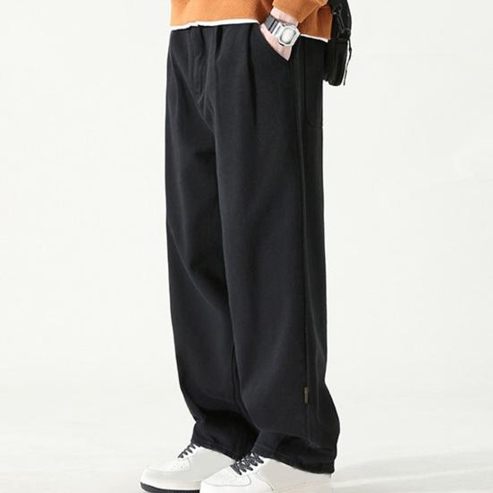 Pantalones de trabajo para hombre, pierna ancha, estilo Retro, transpirables, versátiles, largos, sueltos, de Color sólido, pantalones rectos que combinan con todo