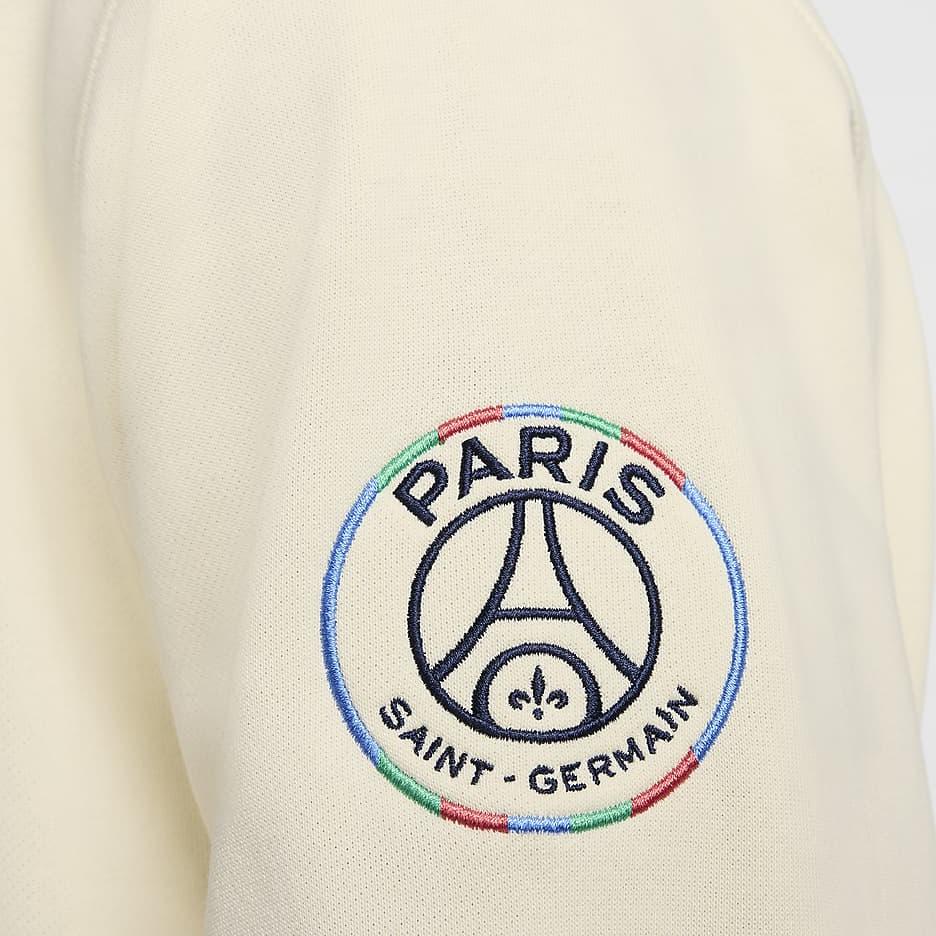

Nike Paris Saint-Germain Club Soccer French Terry Soft Comfortable Breathable Crewneck Sweatshirt Men sweatshirt Coconut-Milk Midnight-Navy FZ8545-113 L