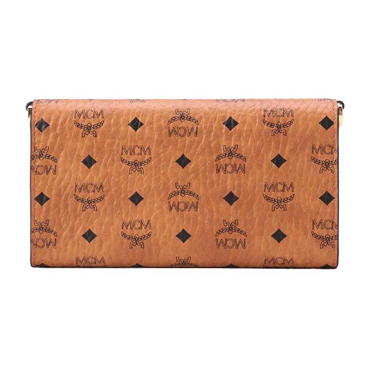MCM Monogram Print Detachable Shoulder Strap Leather Crossbody Bag Unisex crossbody bag Brown Cognac MXEBAVI03CO001