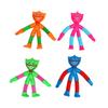 4PCS Telescopic Toy Shape Changing Toy Plastic Bright Color Light Weight Fidget Tube Toy for Kids Family Robot