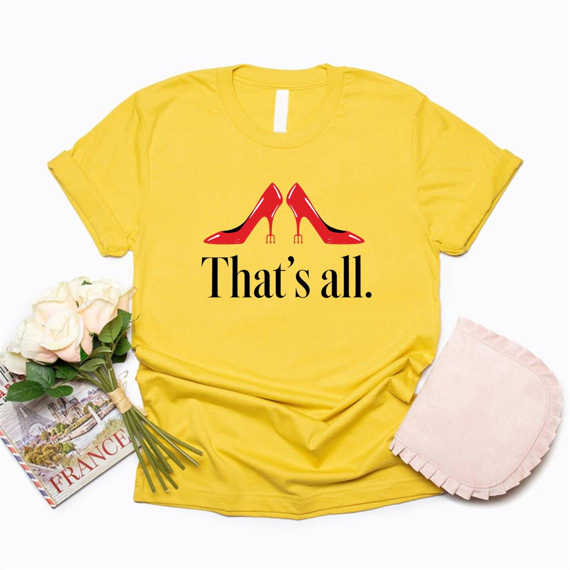 

The Devil Wears That s All T-Shirt Vintage Movie Tee Women Short Sleeve Graphic T Shirts That s All Shirt Streetwear Women Tops S жёлтый