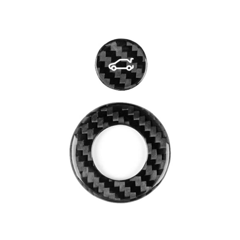 Real Hard Carbon Fiber For Camaro 2016- Door Trunk Switch Ring Sticker Trim