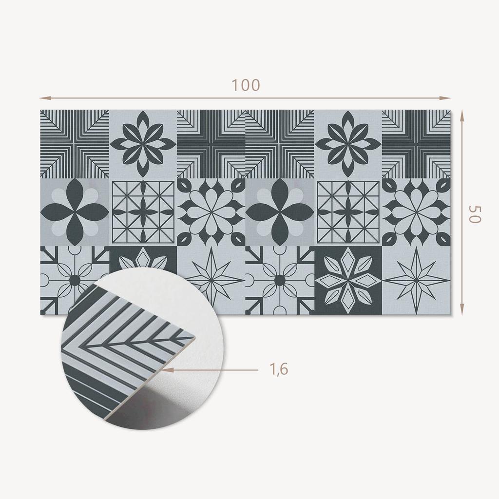 Naklejany Panel Pcv Z Motywem Idealny Do Przedpokoju 100X50 Cm Geometryczne Wzory W Mozaice