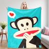 Sweet Monkey Sofa Specific Soft Flannel Blanket, Universal Plush Gift Blanket For All Seasons