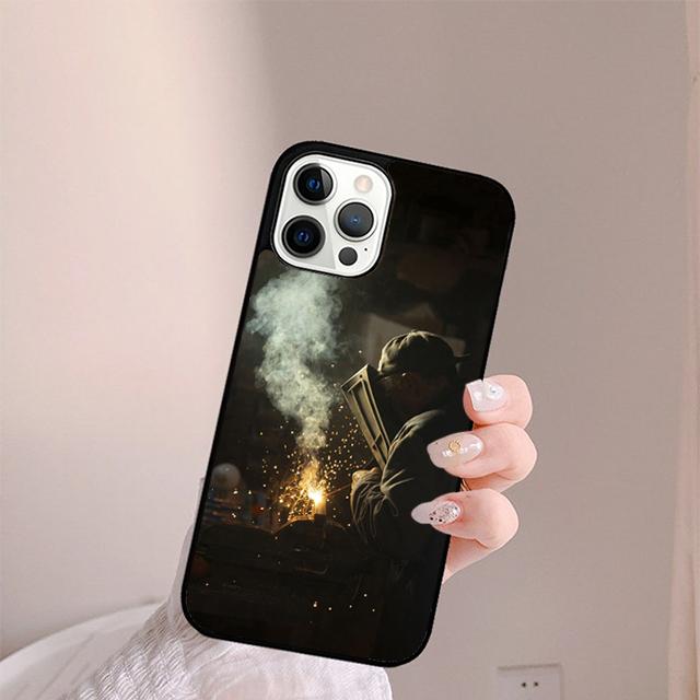 Welder Welding Hot Metal Worker Phone Case For iPhone 17 Air 13 12 14 15 16  Cover For Apple Pro Max Plus SE Coque
