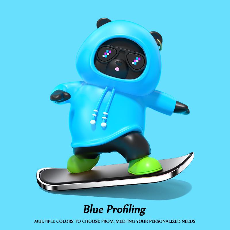 Hot-Selling Car Skateboard Bear Ornament – Creative DIY Wiggle Bear Cartoon Decoration