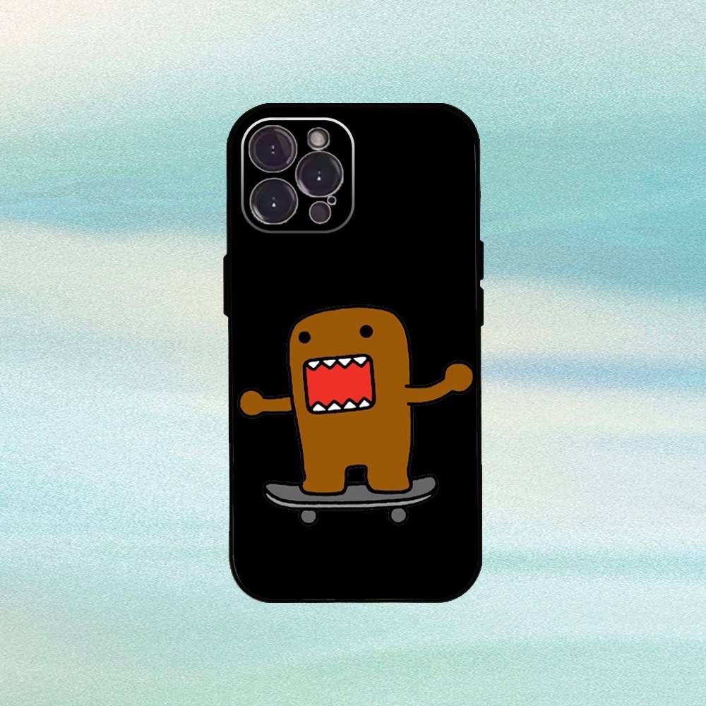 Cute Domo-kun Phone Case For iPhone17,16,15,14,13,12Plus,Pro Max,XS,5G Soft Silicone Black Cover