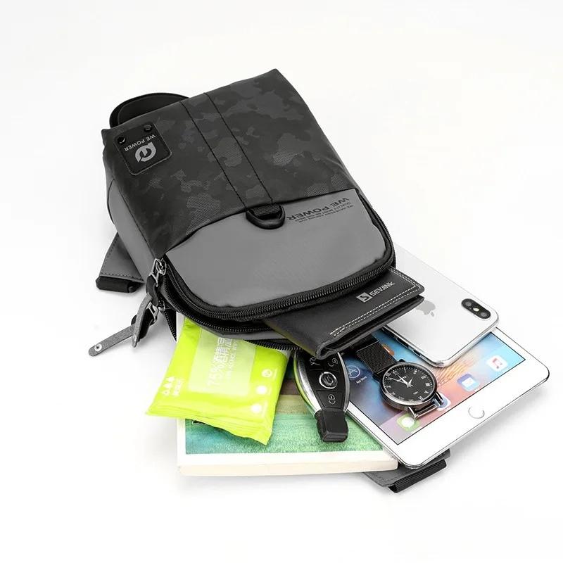 Nylon Men High Quality Chest Bag Large Capacity Outdoor Travel Shoulder Bag Waterproof Casual Crossbody Messenger Bag