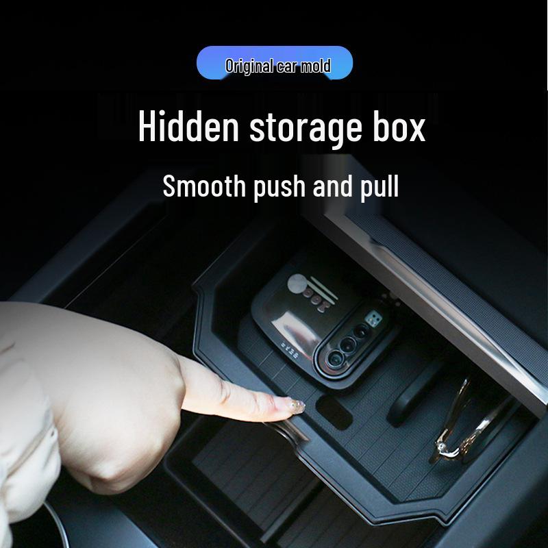 Tesla Model 3 Facelift Double-Layer Center Console Glasses Holder & Storage Box Accessory.