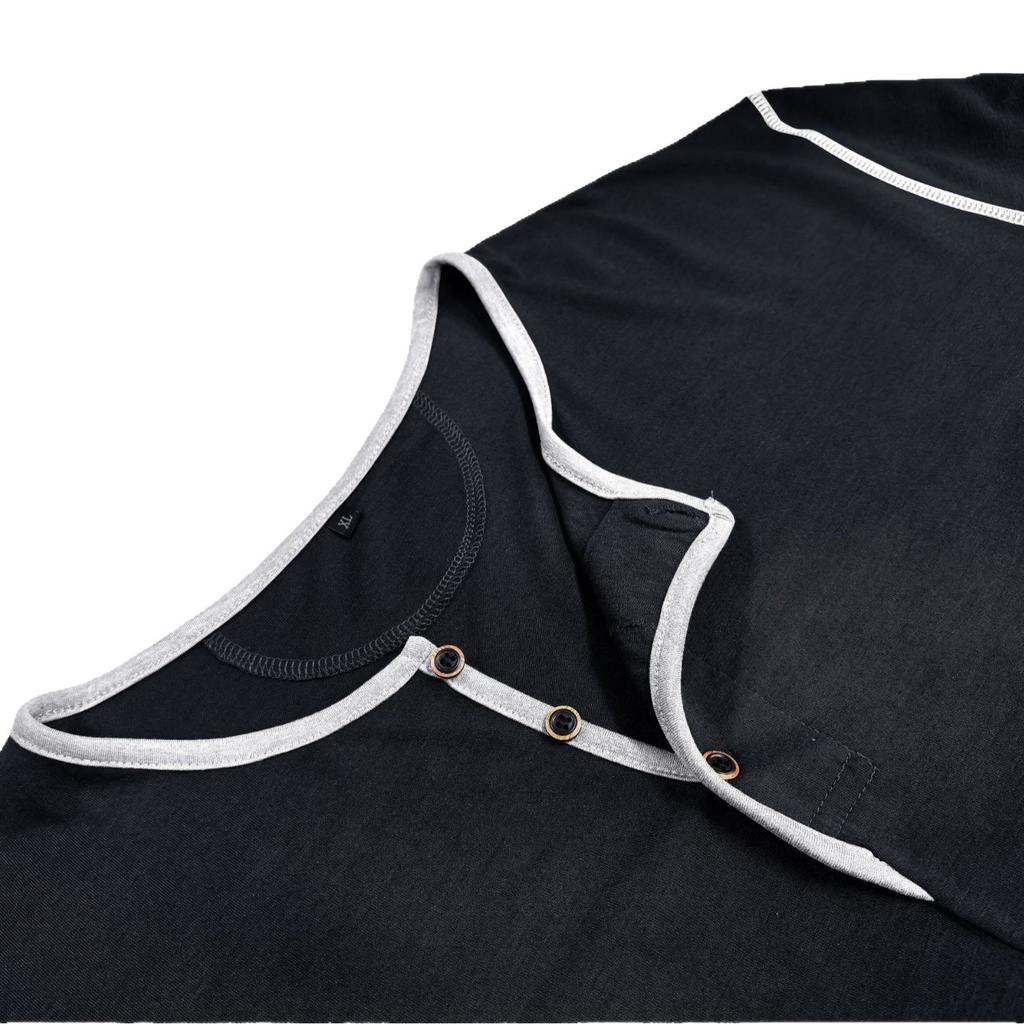 Neue Herbst- und Winter-Herrenbekleidung Langarm-Henley-Shirt Herren-Rundhals-T-Shirt Langarm-Oberteil