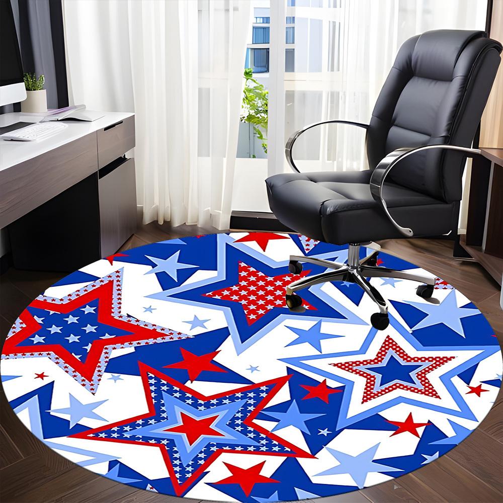 1PC Stars Pattern Chair Carpet for Office, Indoor Non-Slip Washable Carpet, Soft Comfortable Mat For Office Room yy250930318