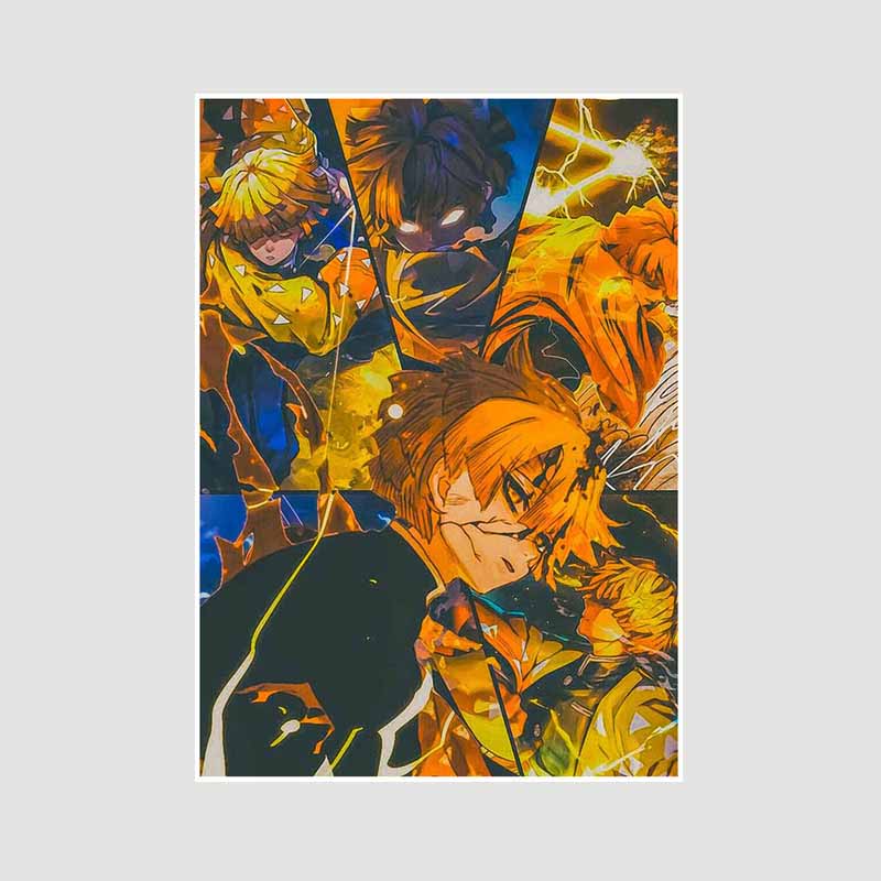 Japanese Comic Movie Demon Slayer Mugen Train Anime Posters Kimetsu No Yaiba White Paper Poster Art Painting Wall Decoration Mural Home Decor