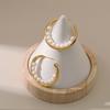 Trendy european and american style 18k gold plated brass pearl earrings - elegant stud earrings with shell pearls