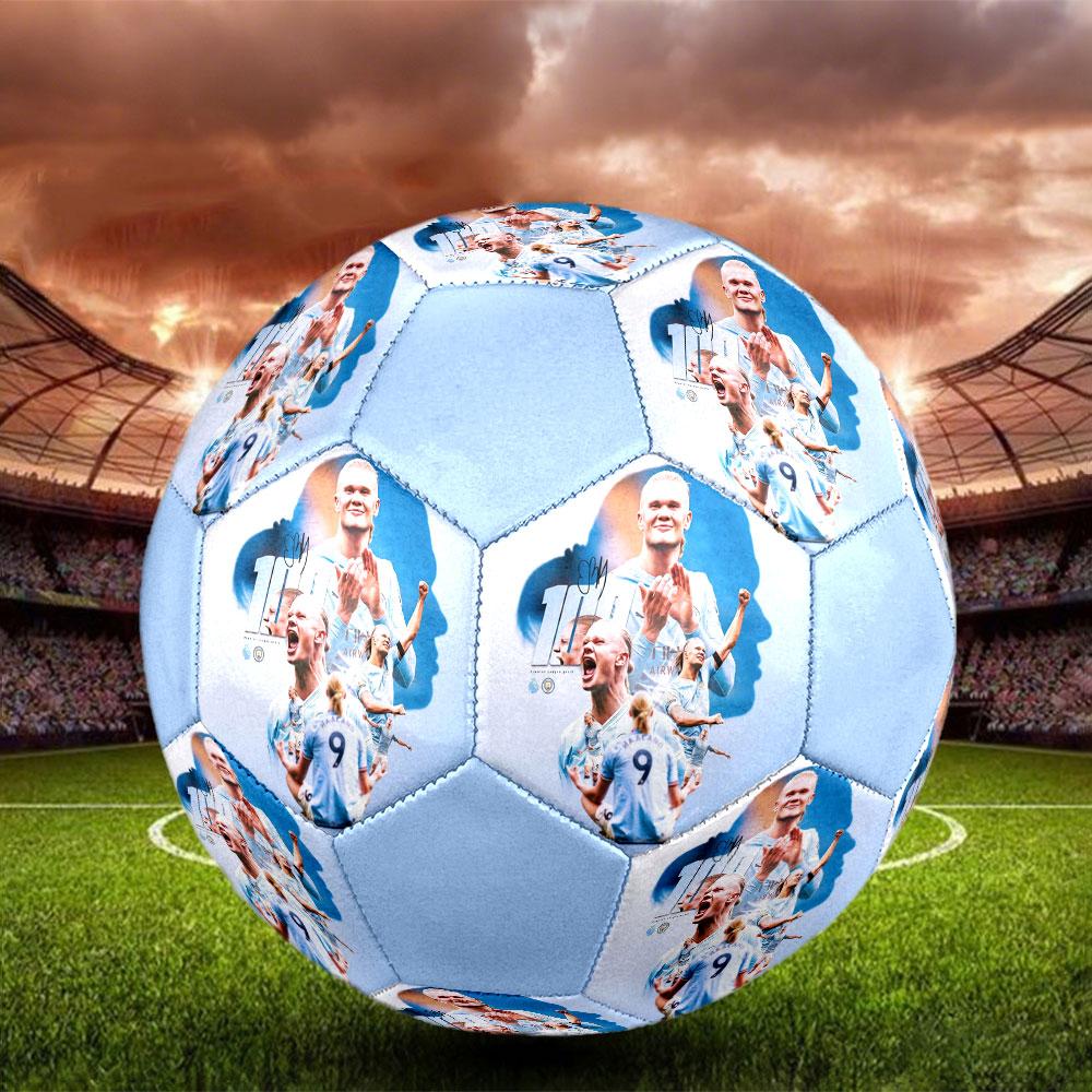1PC Haaland Attaccante Definitivo taglia 5 pallone da calcio Pallone da Calcio Indoor Praha Colorato Per Tutte le Età Cucito a Macchina PVC Pronto per la Competizione Durevole Alto Rimbalzo