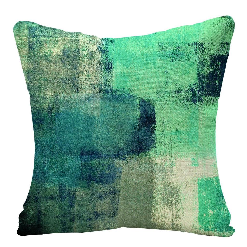 Home Oil Painting Geometric Abstract Pillow Case Sofa Pillow Cushion Cover