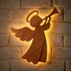 Wall Decor LED Light Angel Wall Lights Resin Craft Christmas Angel Angel Wall Hanging Decor Wall Pendant Christmas Gift