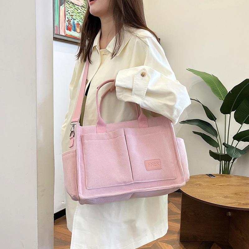 College style canvas bag large capacity messenger bag fashion simple shoulder bag versatile casual tote bag