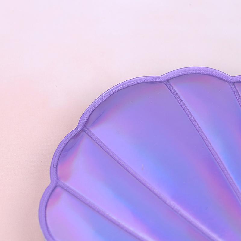 Kompaktní kosmetické zrcátko Pu Leather oboustranná lupa na make-up ve tvaru moře Shell