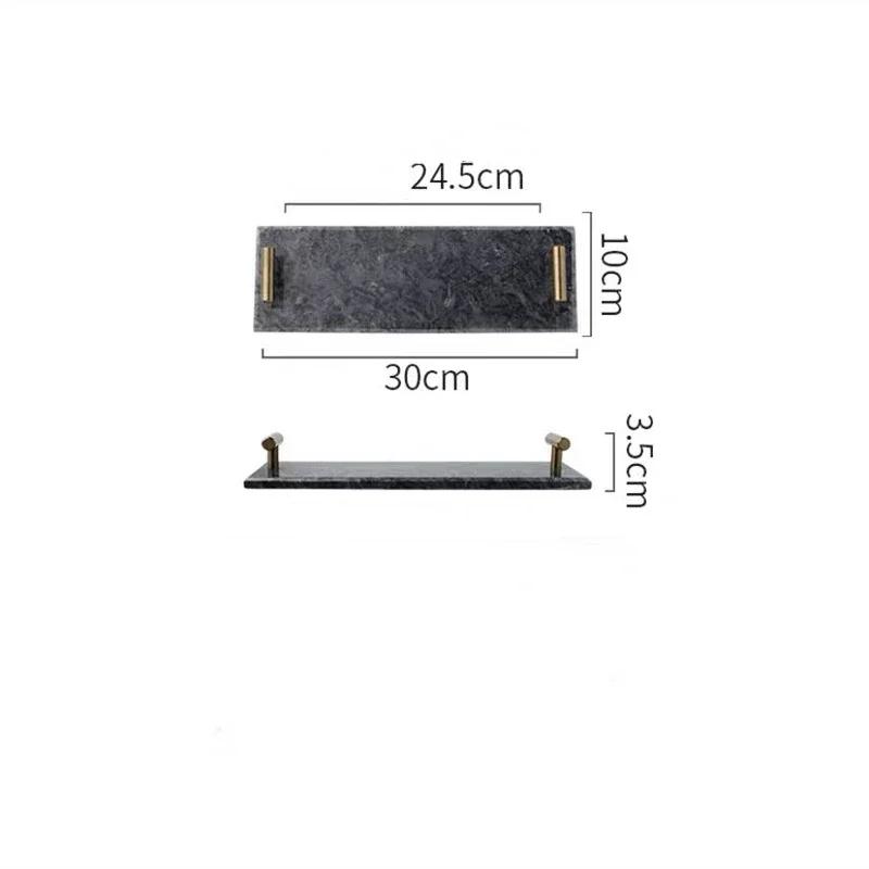 Nordic Storage Tray Light with Gold Handle Trinket Ring Plate Wedding Gift Home Decor Luxurious Natural Marble Jewelr Trays
