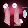 Reusable Penis Sleeves Male Sex Toys Cock Extend Long Realistic Silicone Dildo Condoms Penis Enlarger Adult Supplies for Men