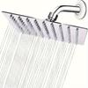 Rain Shower Head 8inch Large Spray Square Shower Head 304 Stainless Steel Ultra-thin Powerful High-pressure Bathroom Shower Head Easy To Install