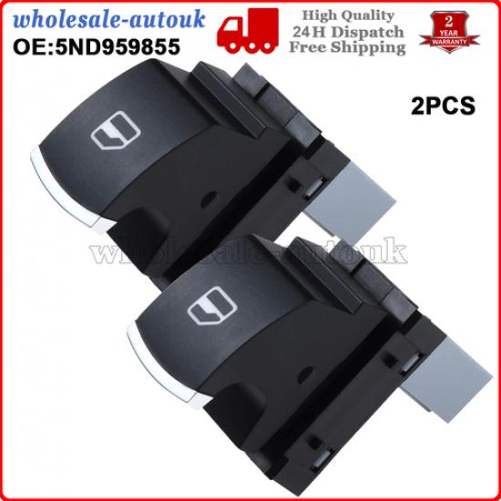 2PCS Electric Window Switch For VW Touran 10 To 15 Passenger and Rear 5ND959855
