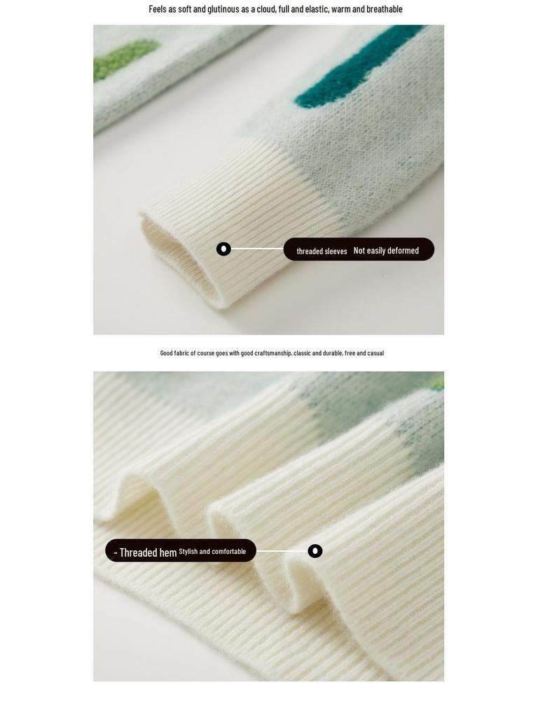 Men's European Style Winter Wool Color Block Sweater - Thickened Jacquard, High-End Casual Base Layer for Autumn/Winter 2025