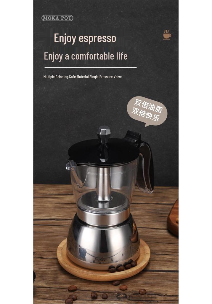 Cross Mocha Pot Espresso Maker: Portable Italian-Style Coffee Utensils Set for Home Use