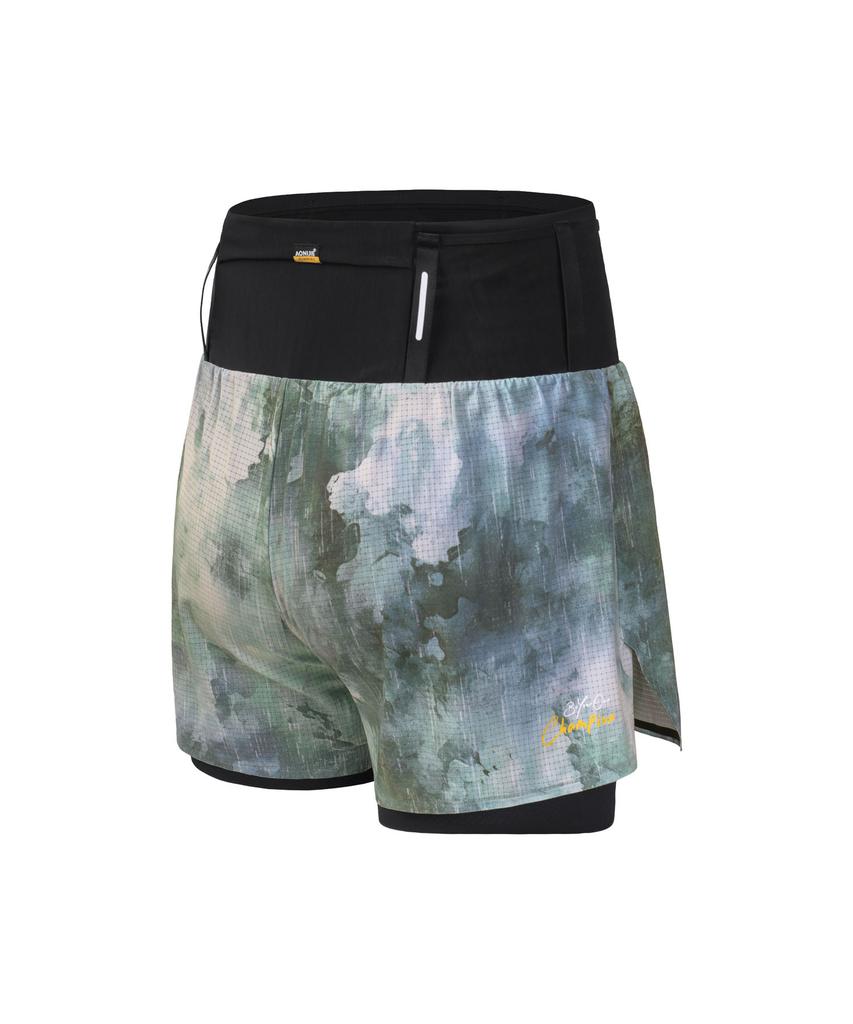 Oniji Two-In-One Running Shorts 360° Storage Pocket Mp57 (Blue Tie-Dye)