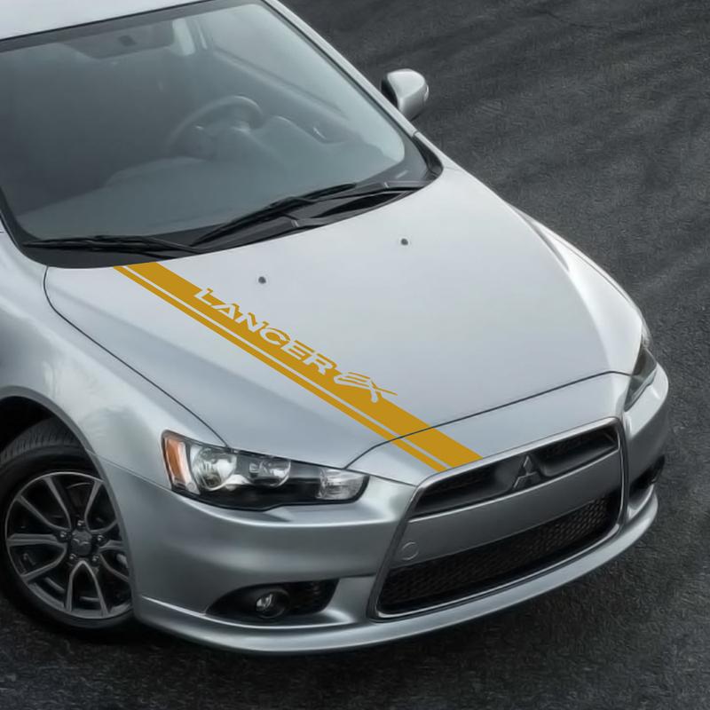 Car Engine Bonnet Decal Hood Cover Sticker For Mitsubishi Lancer 10 3 9 EX Outlander 3 ASX Ralliart Competition Auto Accessories