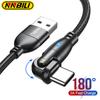 NNBILI Type C Cable 180 Rotate 3A Fast Charging Wire For Samsung Xiaomi Mobile Phone USB C Cable Type C Charger Data Cables 2M