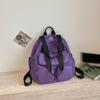 Color Contrast Backpack Women's Large Capacity Commuter Handbag Multi-Functional Plaid Tote Bag