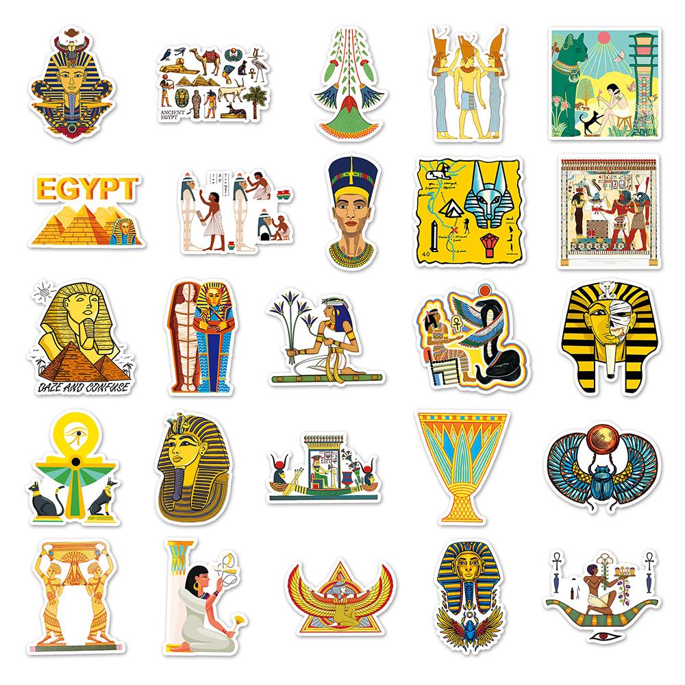 10/30/50pcs Cartoon Ancient Egyptian Culture Stickers Pyramid Pharaoh Sticker DIY Skateboard Notebook Phone Case Decals Toy Gift