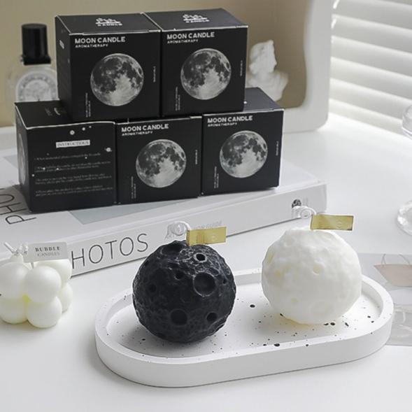 Moon Scented Candle DIY Creative Black Spherical Fragrance